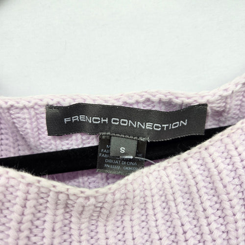 French Connection Lavender 100% Cotton Chunky Knit Sweater - Size S