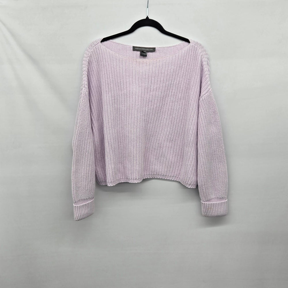 French Connection Lavender 100% Cotton Chunky Knit Sweater - Size S
