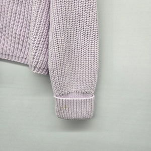 French Connection Lavender 100% Cotton Chunky Knit Sweater - Size S