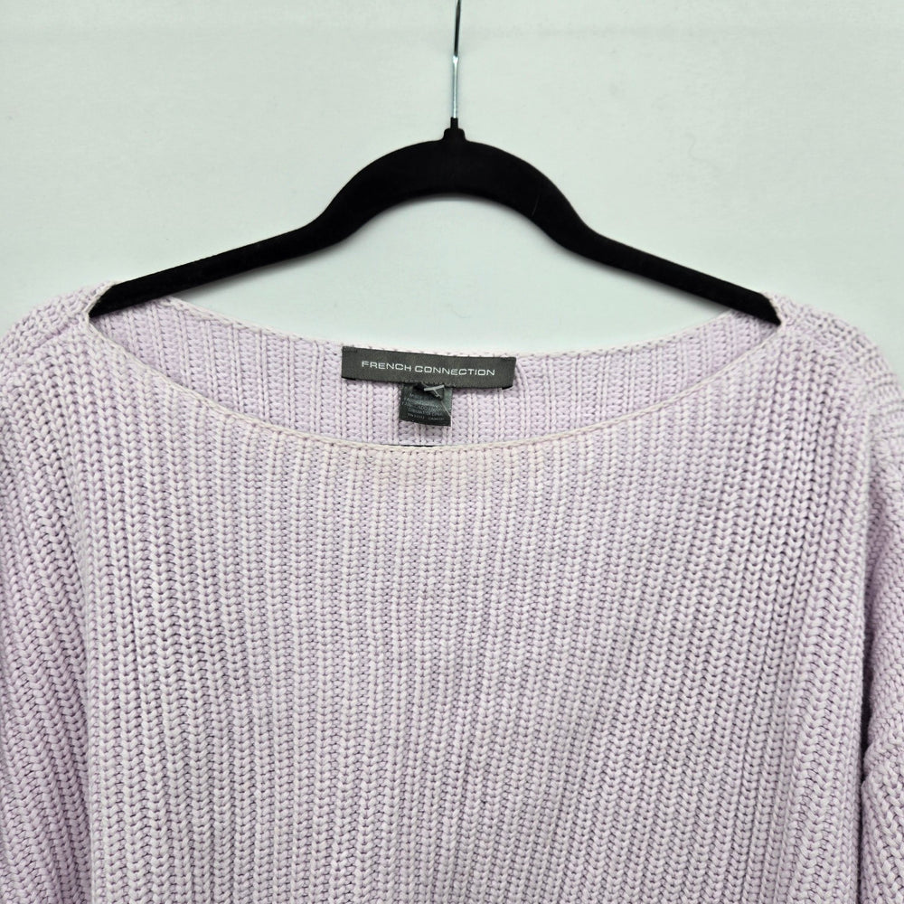 French Connection Lavender 100% Cotton Chunky Knit Sweater - Size S