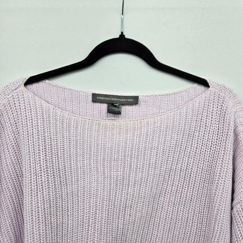 French Connection Lavender 100% Cotton Chunky Knit Sweater - Size S