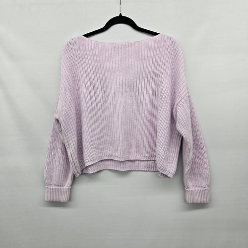 French Connection Lavender 100% Cotton Chunky Knit Sweater - Size S