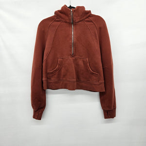 LLululemon Scuba Oversized Funnel-Neck Half-Zip Sweatshirt Smoky Red Size 8