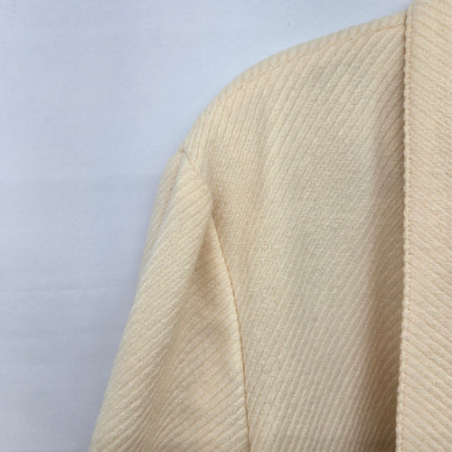 Vintage Cream Ivory Oversized Textured Jacket Car Coat - Size L/XL