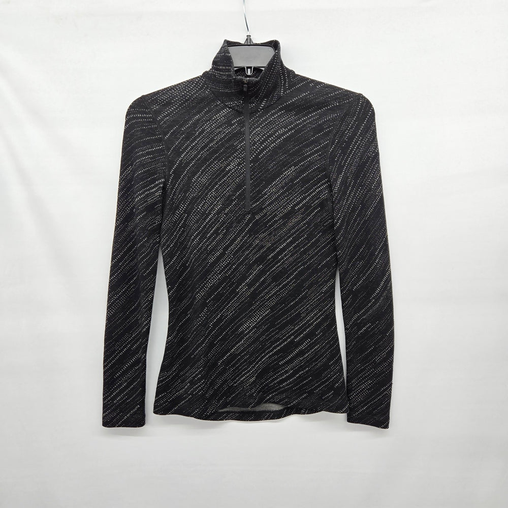 Icebreaker Merino 260 Women’s Black Gray Long Sleeve 1/4 Zip Base Layer - Size S