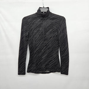 Icebreaker Merino 260 Women’s Black Gray Long Sleeve 1/4 Zip Base Layer - Size S
