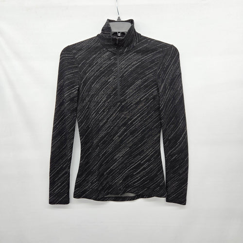Icebreaker Merino 260 Women’s Black Gray Long Sleeve 1/4 Zip Base Layer - Size S