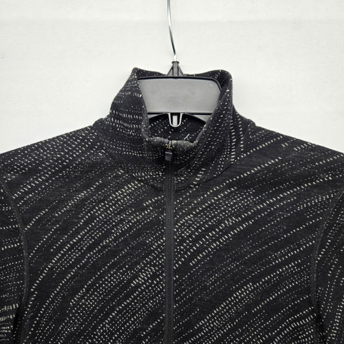 Icebreaker Merino 260 Women’s Black Gray Long Sleeve 1/4 Zip Base Layer - Size S