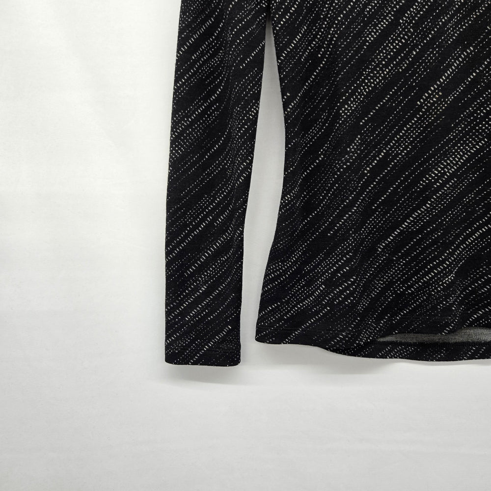 Icebreaker Merino 260 Women’s Black Gray Long Sleeve 1/4 Zip Base Layer - Size S