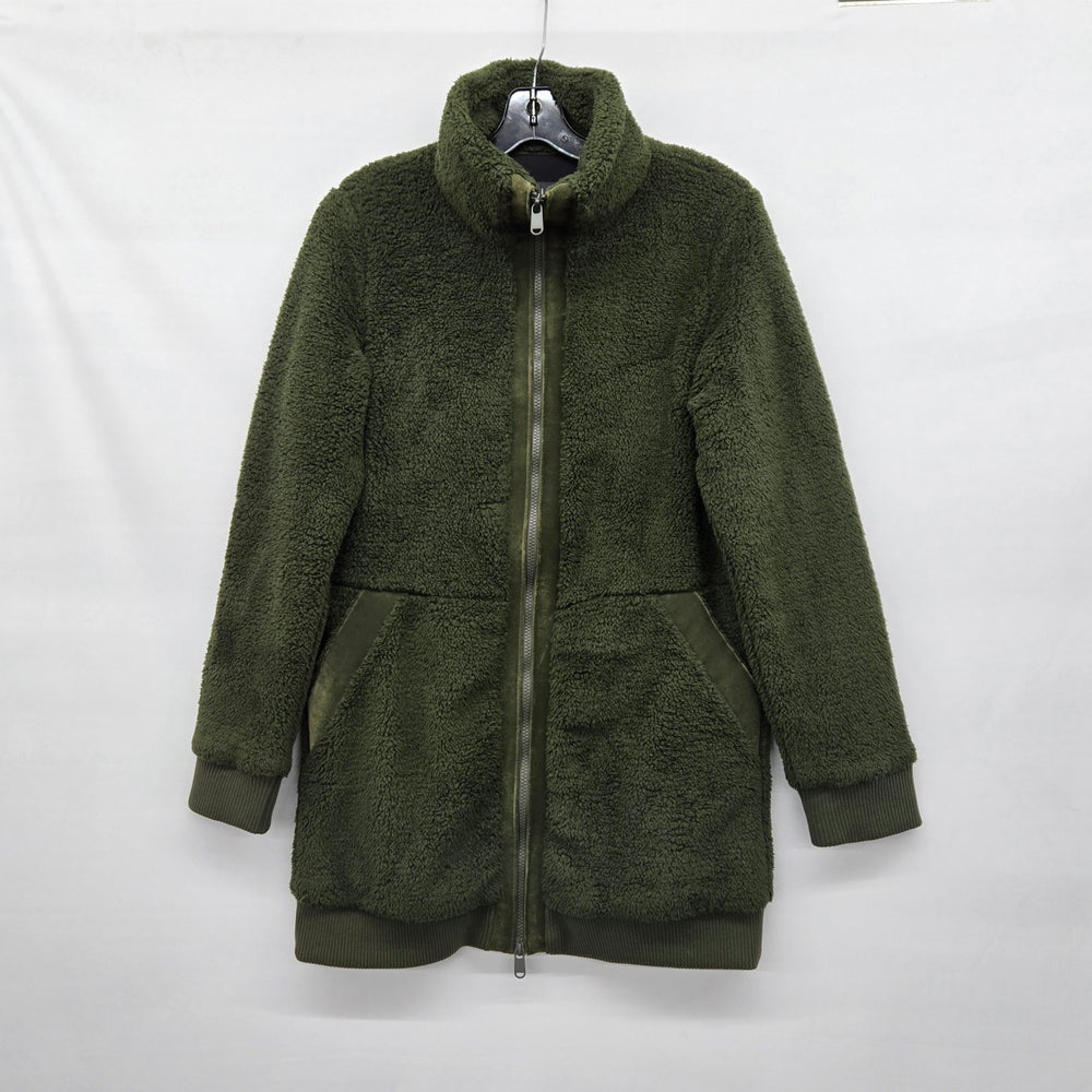Athleta Tugga Coat Women’s Olive Green Sherpa Fleece Full Zip Jacket - Size M