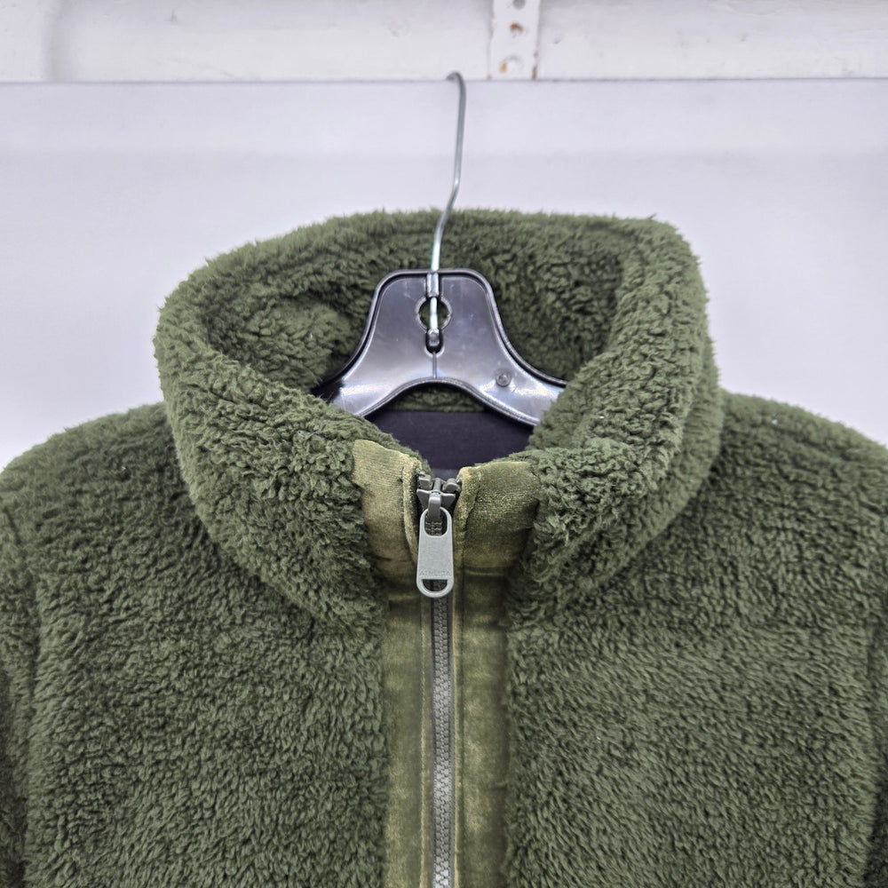 Athleta Tugga Coat Women’s Olive Green Sherpa Fleece Full Zip Jacket - Size M