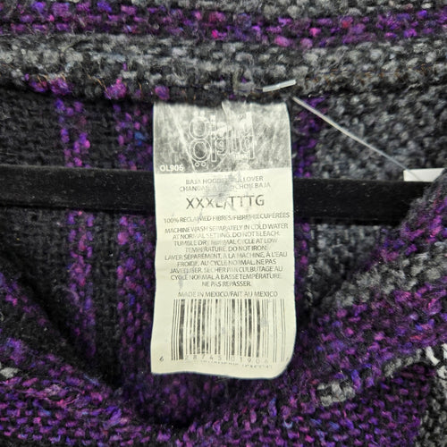 Old Glory Baja Hoodie Purple Black Grey Woven Pullover – 3XL