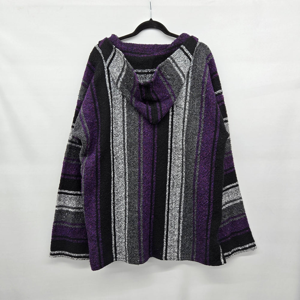Old Glory Baja Hoodie Purple Black Grey Woven Pullover – 3XL