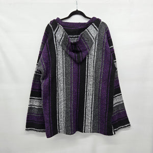 Old Glory Baja Hoodie Purple Black Grey Woven Pullover – 3XL