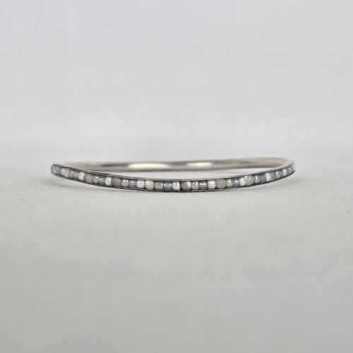 Silpada Sterling Silver 925 White & Gray Stone Inlay Bangle Bracelet