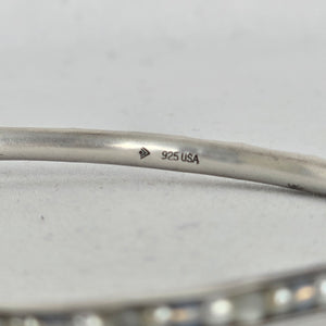 Silpada Sterling Silver 925 White & Gray Stone Inlay Bangle Bracelet
