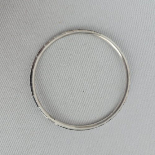 Silpada Sterling Silver 925 White & Gray Stone Inlay Bangle Bracelet