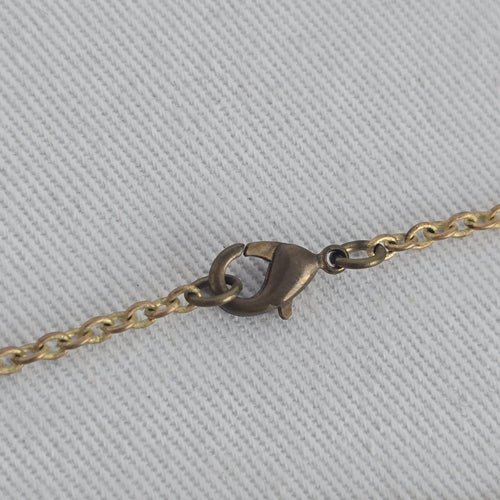 Gold Tone Honeycomb Bee Pendant Long Chain Necklace