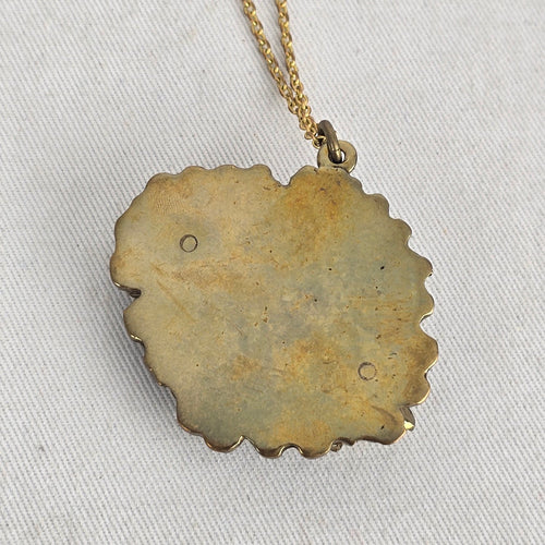 Gold Tone Honeycomb Bee Pendant Long Chain Necklace