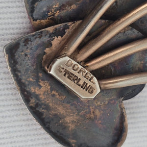 Vintage Doral Sterling Silver Red Enamel Heart Brooch – Mid-Century