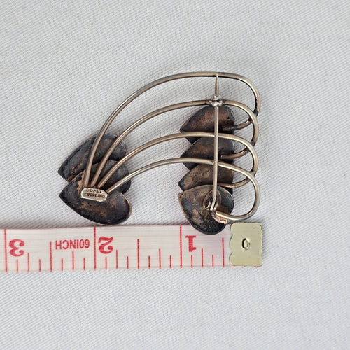 Vintage Doral Sterling Silver Red Enamel Heart Brooch – Mid-Century