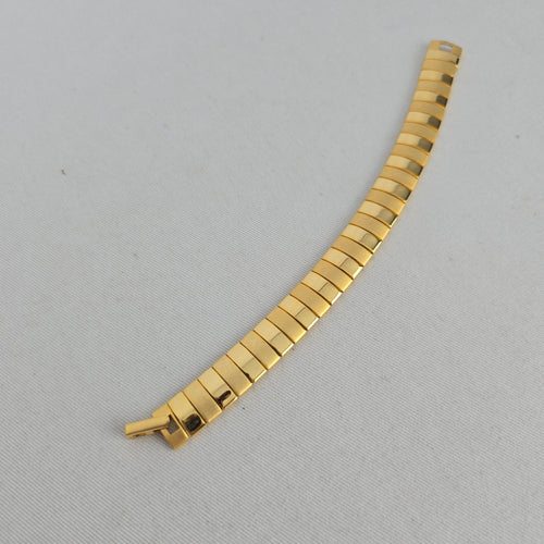 Vintage Gold Tone Flexible Link Bracelet Polished & Satin Finish