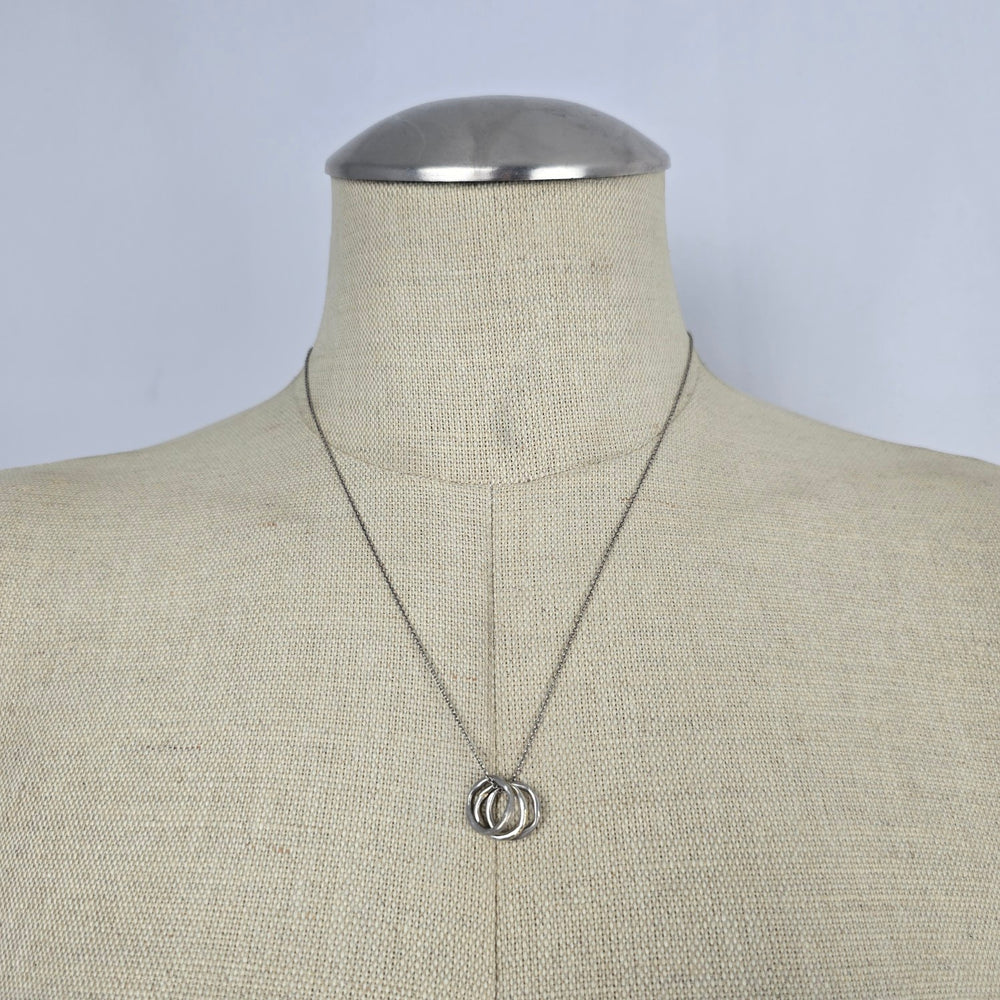 B.U. Be You 925 Sterling Silver Three Interlocking Rings Necklace