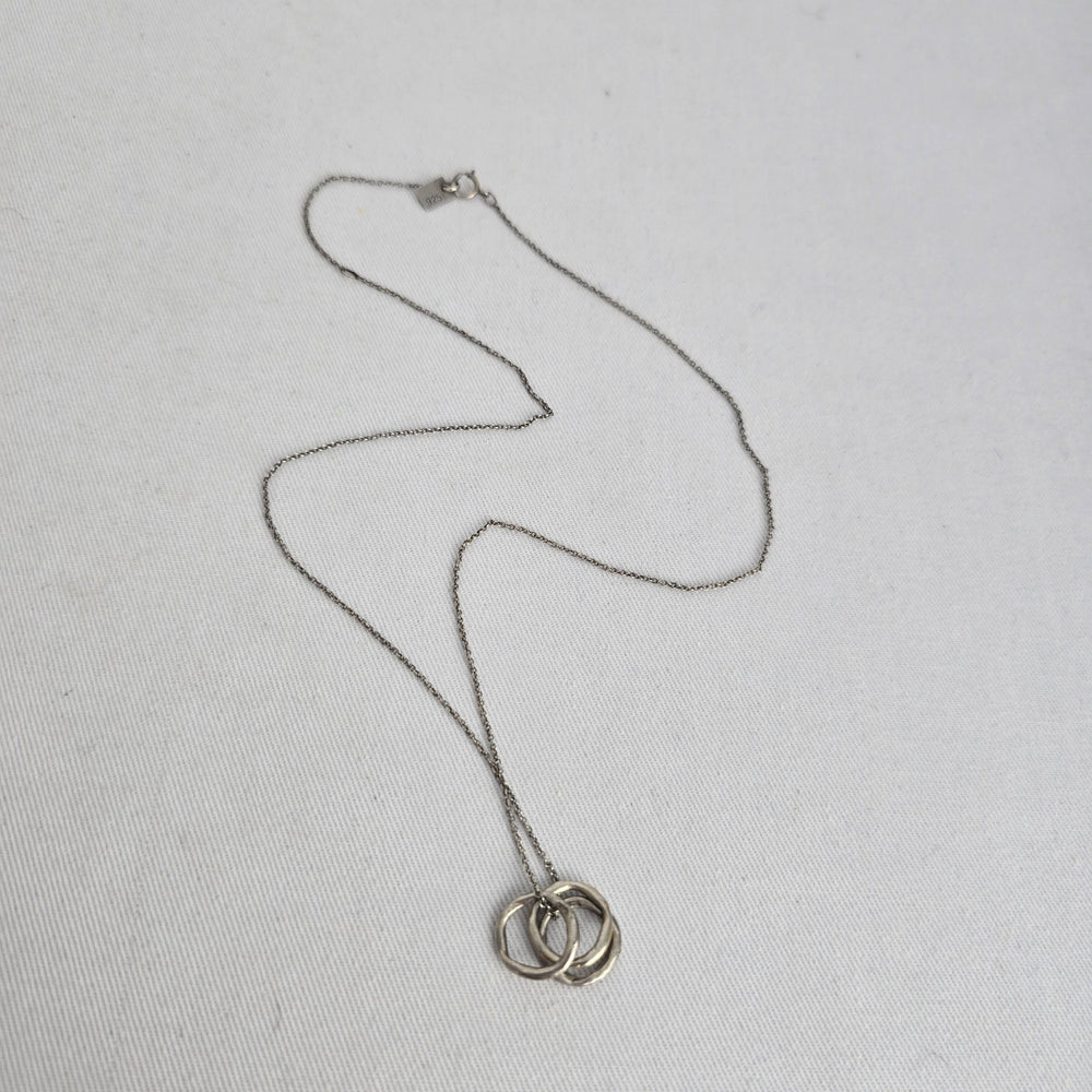 B.U. Be You 925 Sterling Silver Three Interlocking Rings Necklace