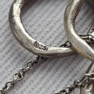 B.U. Be You 925 Sterling Silver Three Interlocking Rings Necklace