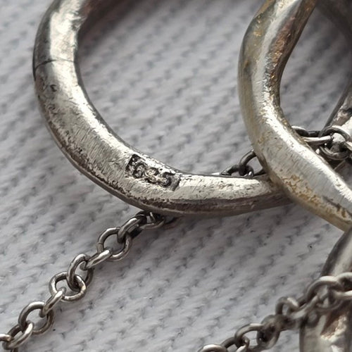 B.U. Be You 925 Sterling Silver Three Interlocking Rings Necklace