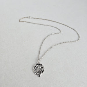 Vintage Silver Tone Scottish Heraldic Bird Crest Pendant Necklace