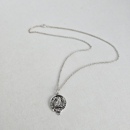 Vintage Silver Tone Scottish Heraldic Bird Crest Pendant Necklace