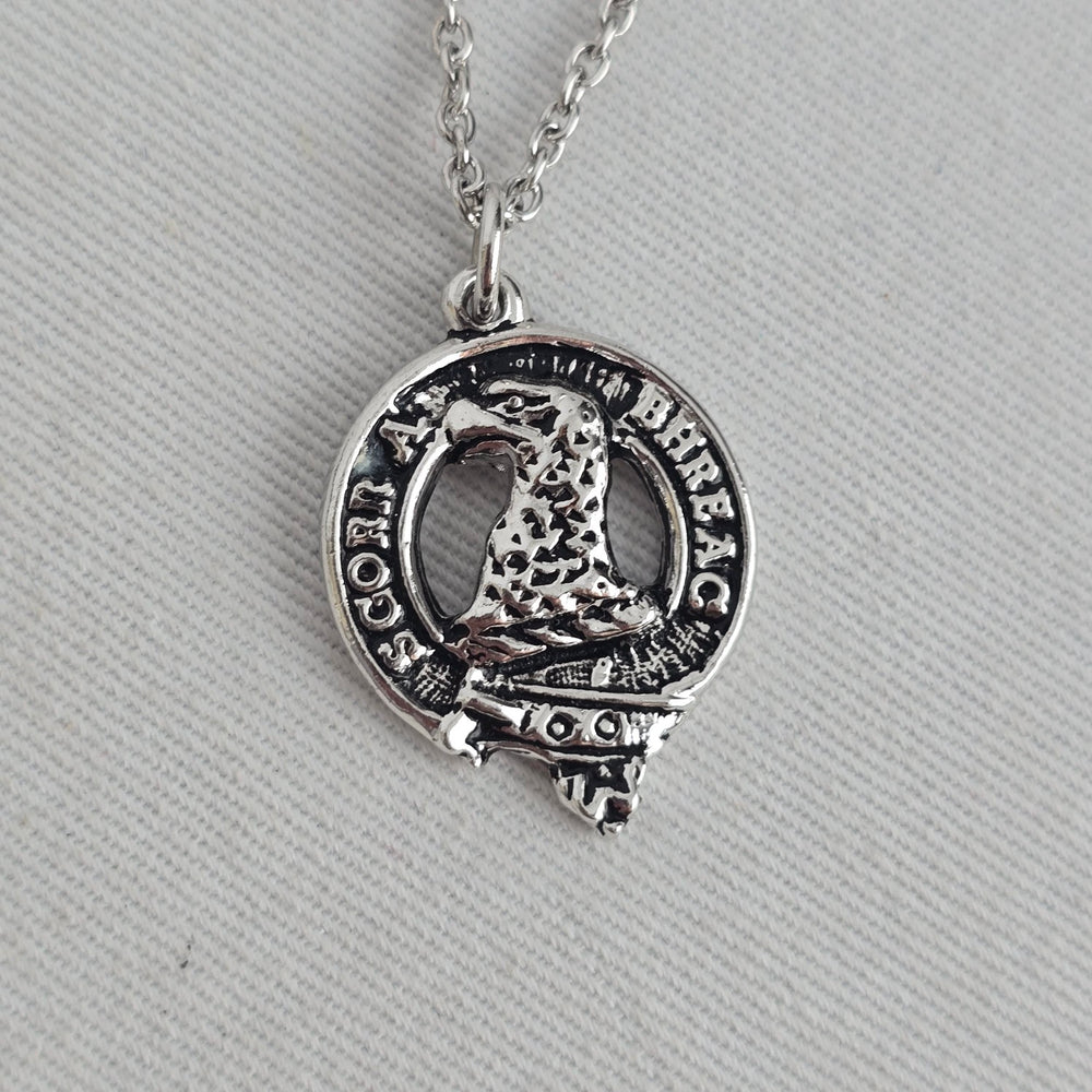 Vintage Silver Tone Scottish Heraldic Bird Crest Pendant Necklace