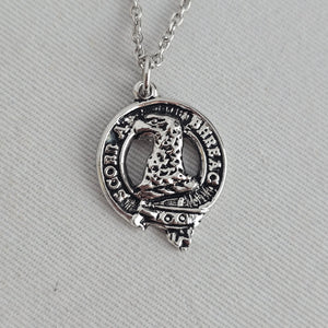 Vintage Silver Tone Scottish Heraldic Bird Crest Pendant Necklace