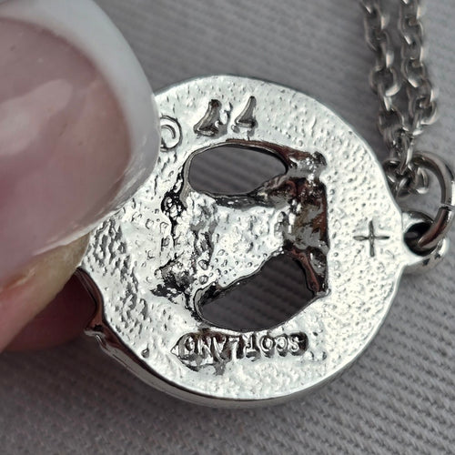 Vintage Silver Tone Scottish Heraldic Bird Crest Pendant Necklace