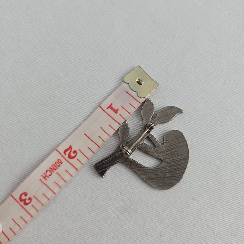 Enamel Sloth Hanging from Tree Branch Brooch Pin