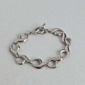 Chisel Stainless Steel Silver Tone Infinity Link Toggle Bracelet