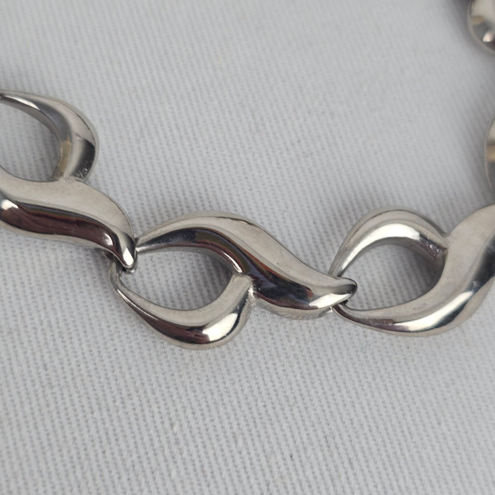 Chisel Stainless Steel Silver Tone Infinity Link Toggle Bracelet