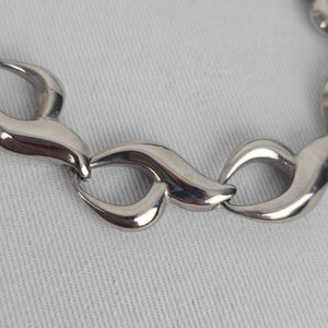 Chisel Stainless Steel Silver Tone Infinity Link Toggle Bracelet