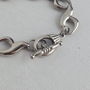 Chisel Stainless Steel Silver Tone Infinity Link Toggle Bracelet