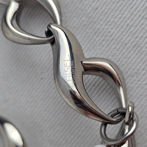 Chisel Stainless Steel Silver Tone Infinity Link Toggle Bracelet
