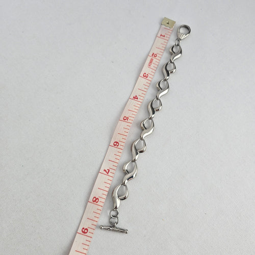Chisel Stainless Steel Silver Tone Infinity Link Toggle Bracelet