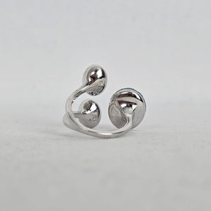 Swarovski Multicolor Crystal Statement Ring Adjustable Silver Tone Cocktail Ring