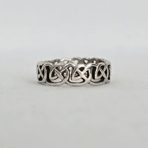 925 Sterling Silver Celtic Knot Openwork Band Ring Size 9