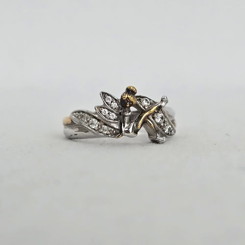Disney Tinker Bell "Believe" Ring 925 Sterling Silver BGE Bradford Exchange Size 5.5