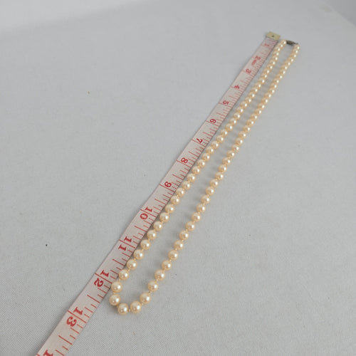 Vintage Cream Glass Pearl Beaded Necklace with Ornate Silver-Tone Filigree Clasp