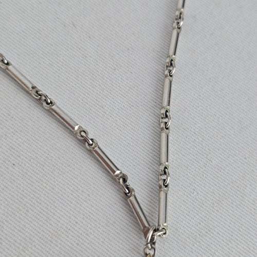 Vintage Silver Tone Rhinestone Floral Scroll Pendant Necklace