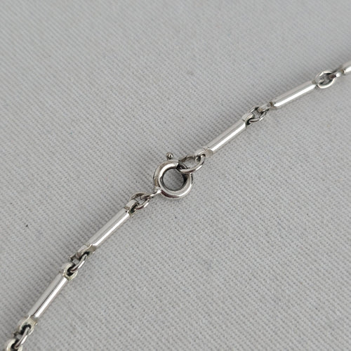 Vintage Silver Tone Rhinestone Floral Scroll Pendant Necklace