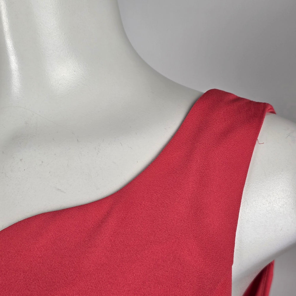 Vintage Nu Mode Petites Coral Pink Peplum Sheath Dress Button Front - Size 11/12