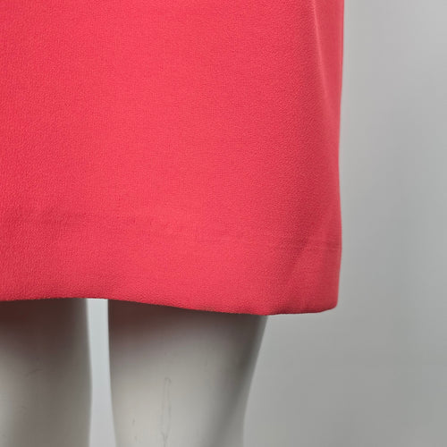 Vintage Nu Mode Petites Coral Pink Peplum Sheath Dress Button Front - Size 11/12